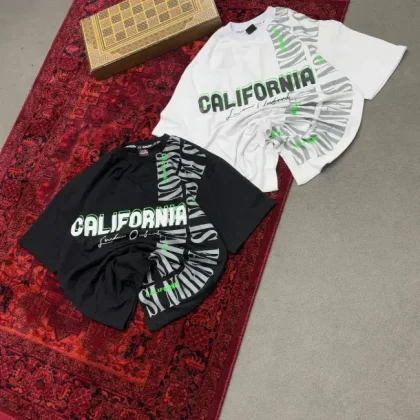 تیشرت مردانه دورس دو نخ طرح CALIFORNIA