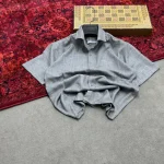 پیراهن مردانه آستین کوتاه پارچه خارجی طرح 2 - تصویر 5