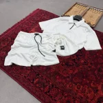 ست پارچه مراکشی تیشرت شلوارک یقه دار طرح 2 - تصویر 5