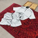 ست پارچه مراکشی تیشرت شلوارک یقه دار طرح 2 - تصویر 2