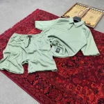 ست پارچه مراکشی تیشرت شلوارک یقه دار طرح 3 - تصویر 5