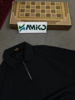 تیشرت مراکشی نیم زیپ تک مشکی