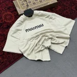 تیشرت مردانه دورس دو نخ باکسی طرح miu miu
