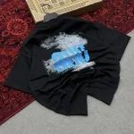 تیشرت مردانه دورس دو نخ باکسی طرح miu miu