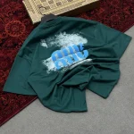 تیشرت مردانه دورس دو نخ باکسی طرح miu miu