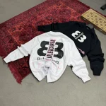 دورس سه نخ یقه گرد داخل کرک قواره لش باکسی طرح BB BALENCIAGA