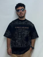 تیشرت مردانه دورس سه نخ قواره لش باکسی ALWAYS BELIEVE