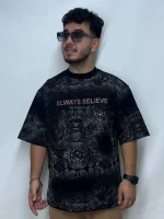 تیشرت مردانه دورس سه نخ قواره لش باکسی ALWAYS BELIEVE