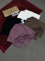 تیشرت مردانه دورس سه نخ گرم بالا قواره لش باکسی بیسیک