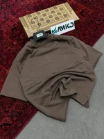 تیشرت مردانه دورس سه نخ گرم بالا قواره لش باکسی بیسیک
