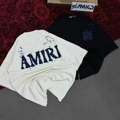 تیشرت مردانه دورس سه نخ قواره لش باکسی AMIRI