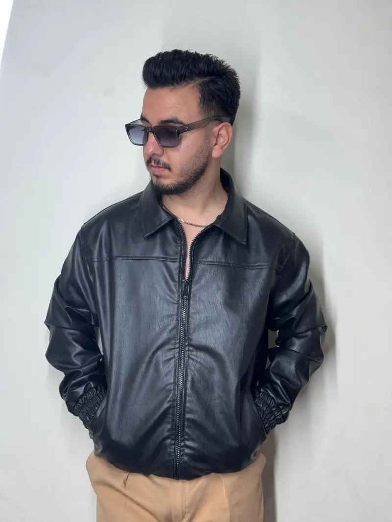 کاپشن چرم وارداتی قواره باکسی