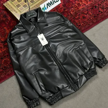 کاپشن چرم قواره باکسی