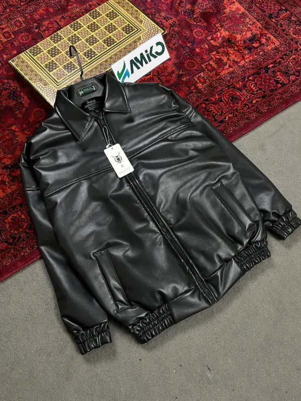 کاپشن چرم قواره باکسی