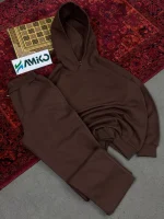 ست بگ هودی و شلوار سه نخ داخل کرک بیسیک