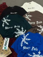 تیشرت مردانه دورس سه نخ گرم بالا قواره لش باکسی SHARP