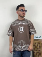 تیشرت مردانه پارچه ماکان قواره لش باکسی BALMAIN