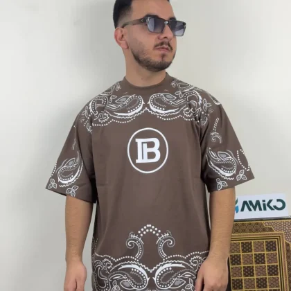 تیشرت مردانه پارچه ماکان قواره لش باکسی BALMAIN