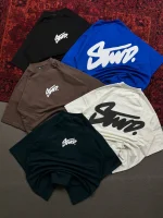 تیشرت مردانه دورس دو نخ قواره لش باکسی SWD