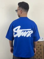 تیشرت مردانه دورس دو نخ قواره لش باکسی SWD