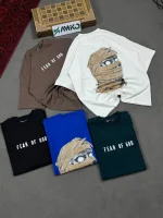 تیشرت مردانه دورس دو نخ قواره لش باکسی FEAR OF GOD
