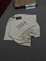 تیشرت مردانه دورس دو نخ قواره لش باکسی 1984