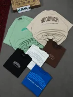 تیشرت مردانه دورس دو نخ قواره لش باکسی HOODRICH