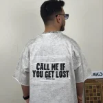 تیشرت مردانه پارچه ماکان قواره لش باکسی CALL ME