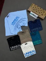 تیشرت مردانه دورس دو نخ قواره لش باکسی UNREAL