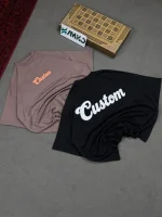 تیشرت مردانه دورس دو نخ قواره لش باکسی Custom