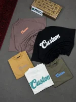 تیشرت مردانه دورس دو نخ قواره لش باکسی Custom