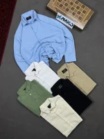 پیراهن آستین بلند لنین ساده