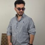 پیراهن آستین بلند راه راه درشت