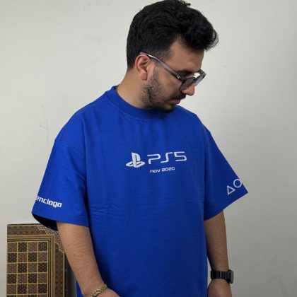تیشرت مردانه دورس دو نخ قواره لش باکسی PS5