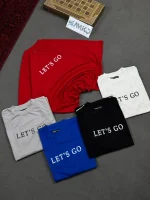 تیشرت مردانه ماکان قواره لش باکسی LET'S GO